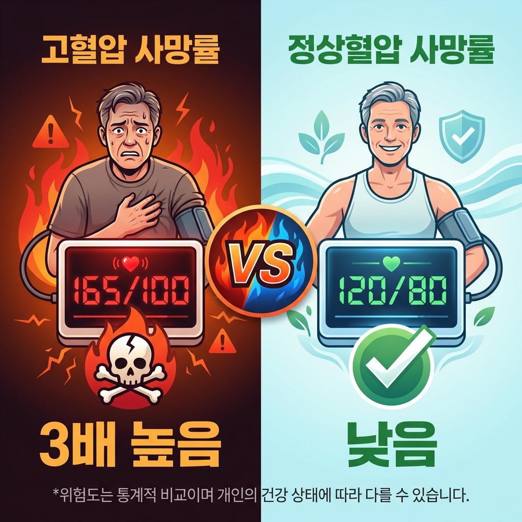 고혈압 사망률 3배 높음